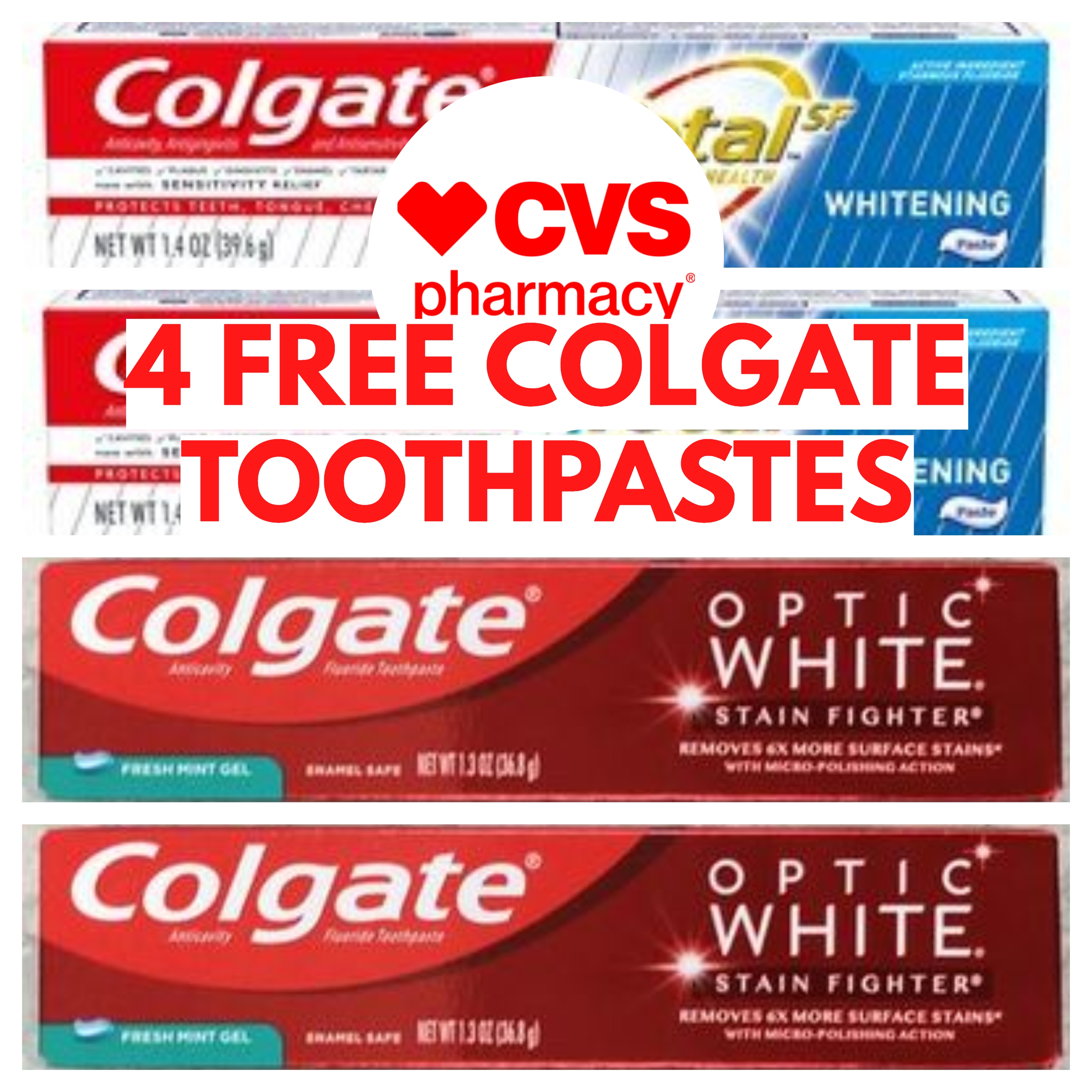 4 FREE Colgate Toothpastes at CVS