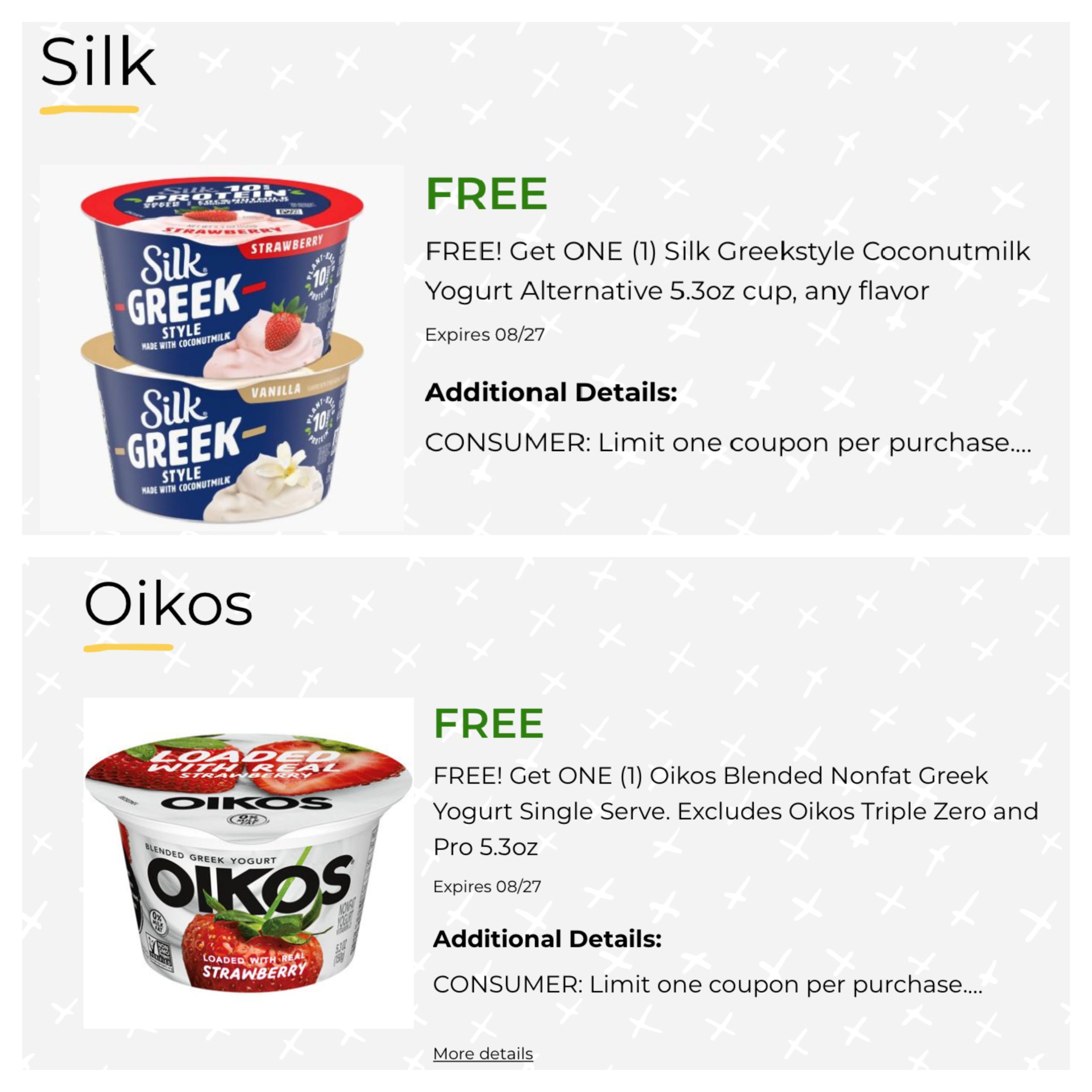 FREE Silk and Oikos Greek Yogurt at Publix