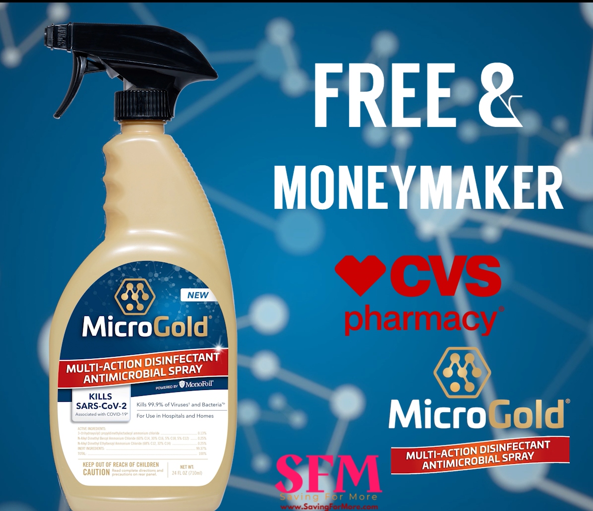 Free + Moneymaker MicroGold Multi-Action Disinfectant at CVS