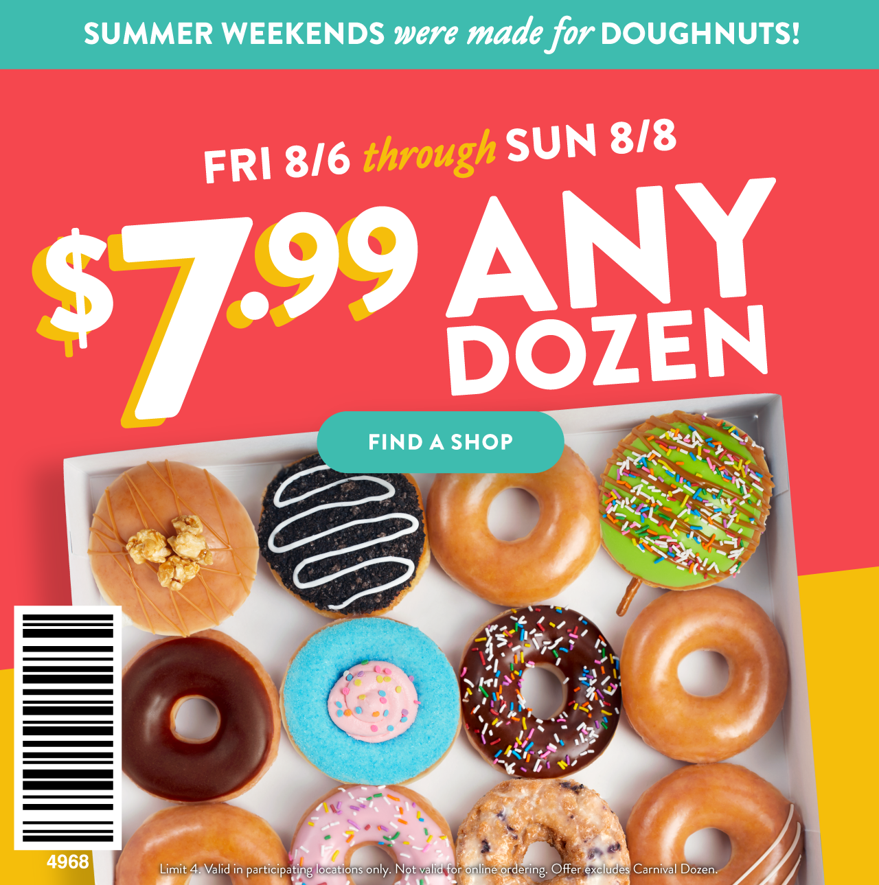 Krispy Kreme Any Dozen Donut $7.99  Starts TODAY