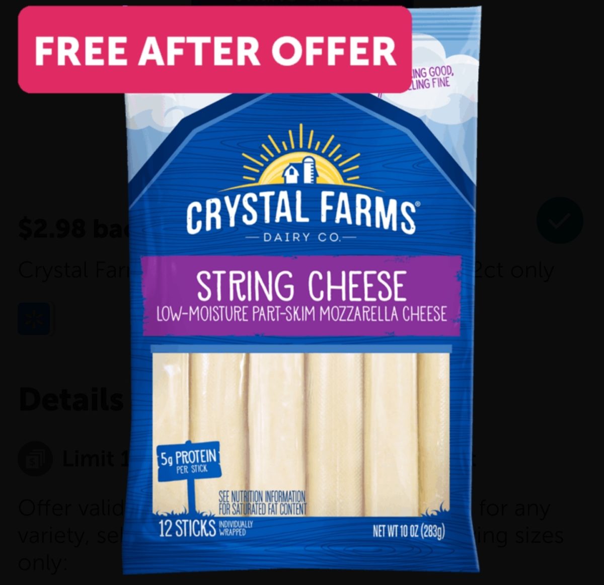 Free Crystal Farms String Cheese