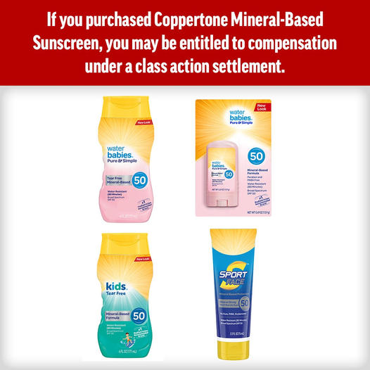 Coppertone Mineral-Based Sunscreen Settlement
