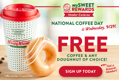 FREE Krispy Kreme Coffee & Doughnut on September 29th