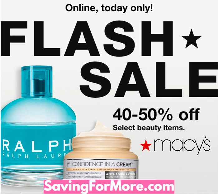 Macy’s Beauty Flash Sale 40%-50% OFF