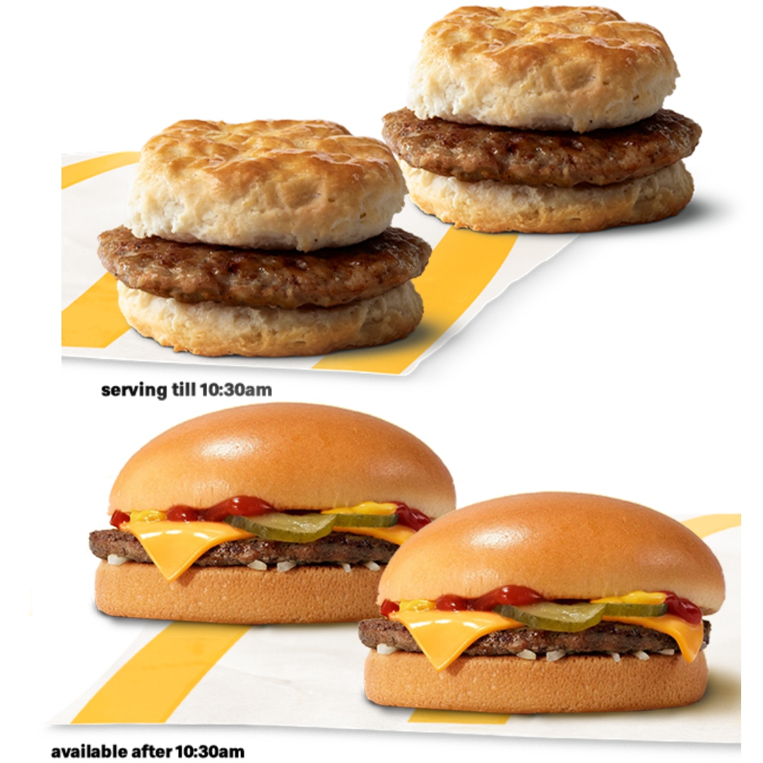2 for $1 Sausage Biscuit or Cheeseburger at McDonald’s Today Only