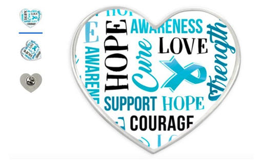 Free Heart-Shaped Awareness Pin From Prostate Cancer Foundation 