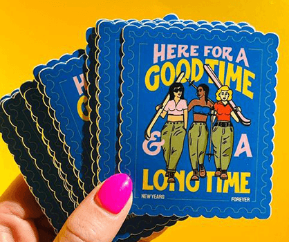 FREE ‘Here For A Good Time & A Long Time’ Sticker from Bad Athletics
