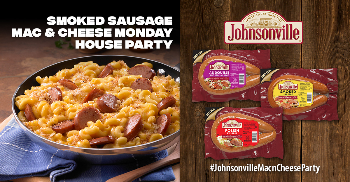 Possible Free Johnsonville Smoked Sausage Mac & Cheese Monday House Party Kit