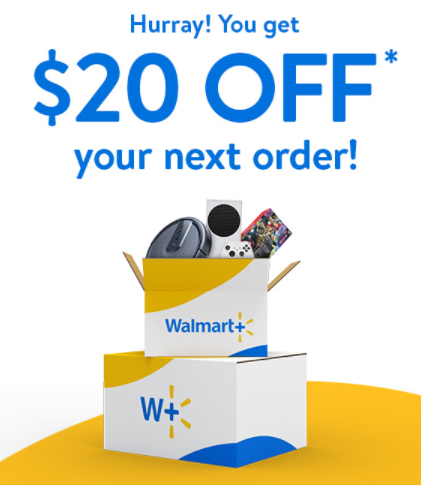 Free $20 Walmart Gift Card/Promo Code and 30 Day Walmart+ Membership