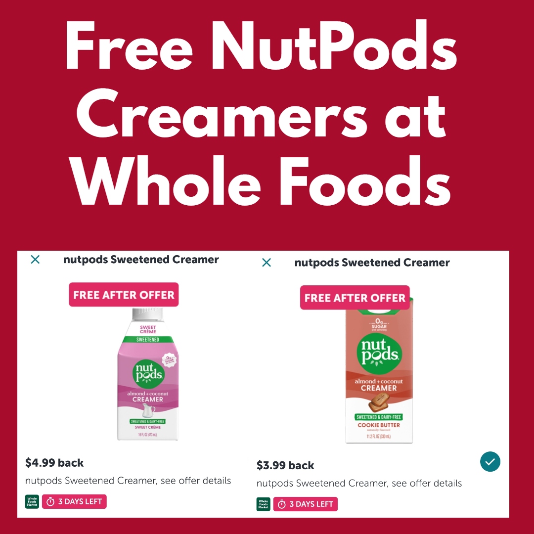 Free NutPods Creamers at Whole Foods
