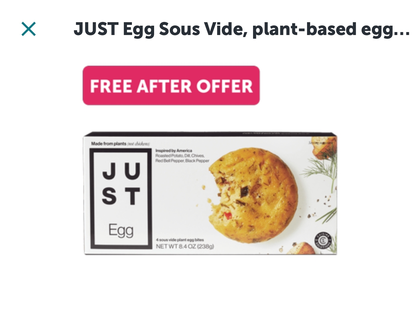 Free JUST Egg Sous Vide at Walmart
