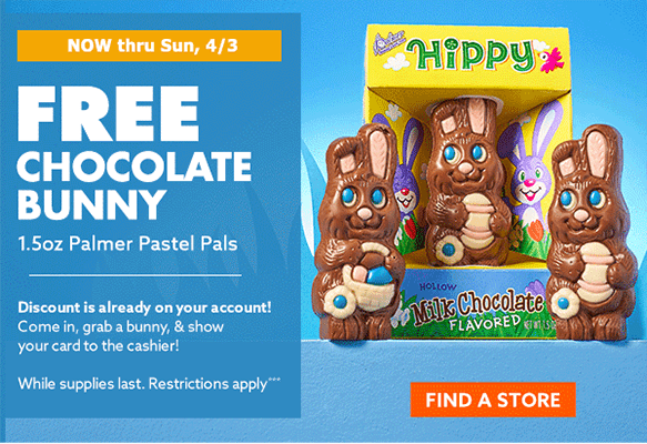 FREE Palmer’s Chocolate Bunny at Big Lots