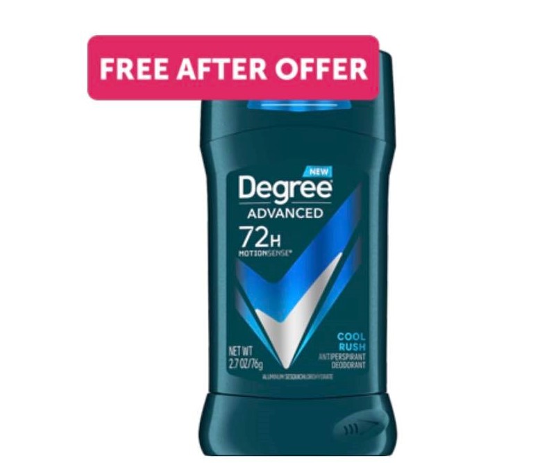 Free Degree Advanced Protection Stick or Dry Spray Deodorant at Walmart