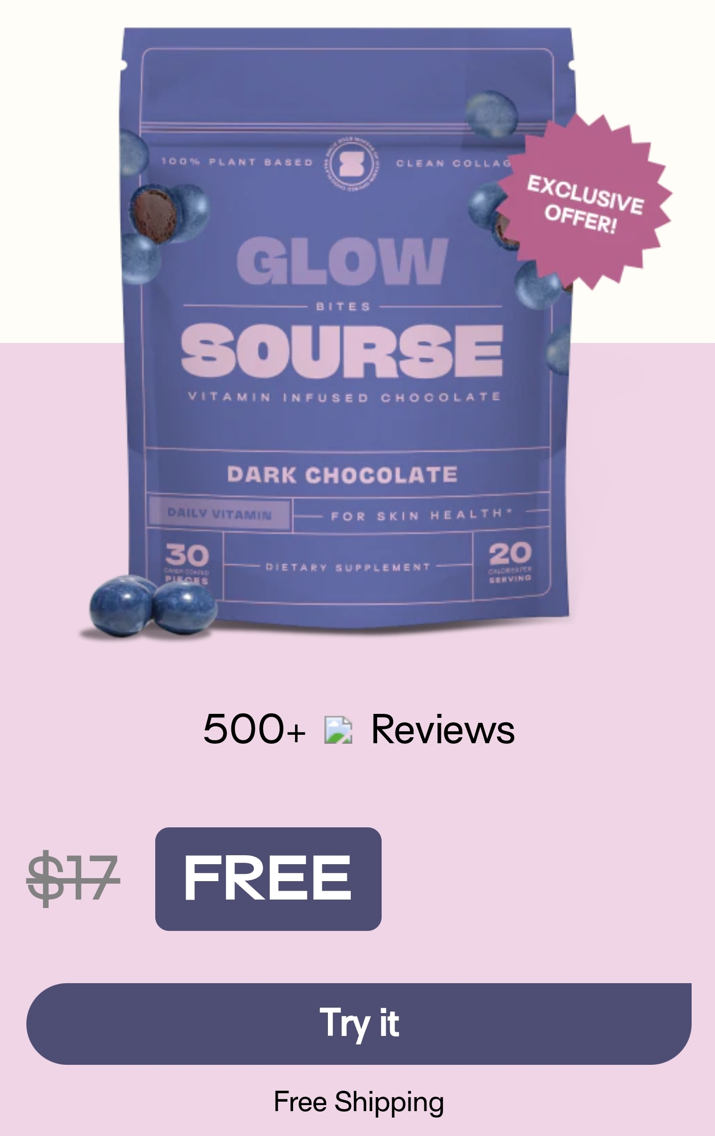 Free 15-Day Supply of Sourse Glow Bites ($17 Value)