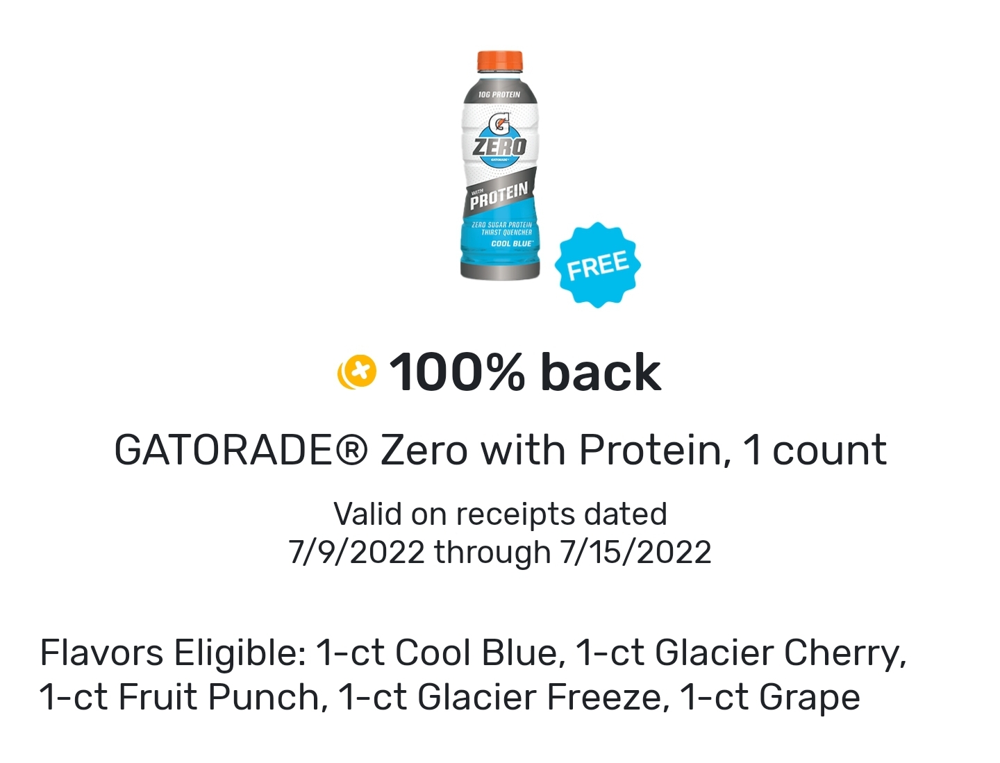 Free Gatorade Zero Sugar with Protein Drink