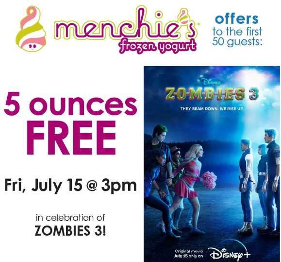 5 Free Ounces of Frozen Yogurt at Menchies on July 15th