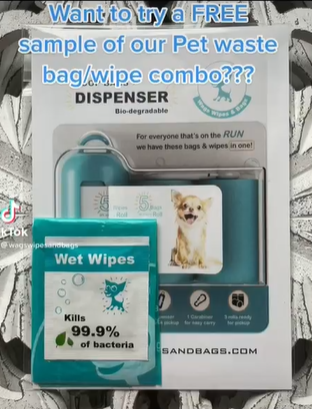 FREE Sample of Pet Waste Bag/Wipe Combo