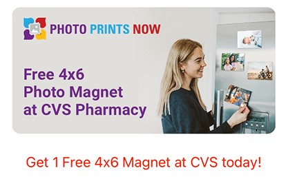 Free 4×6 Photo Magnet at CVS