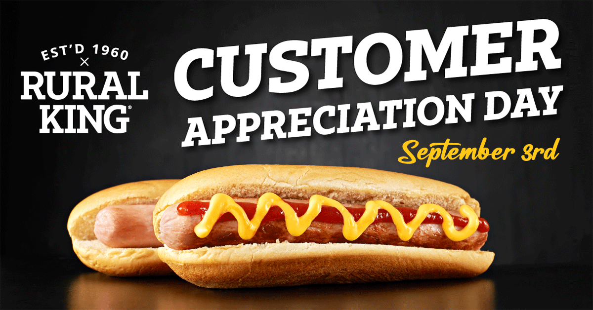 Free Hot Dogs at Rural King on September 3
