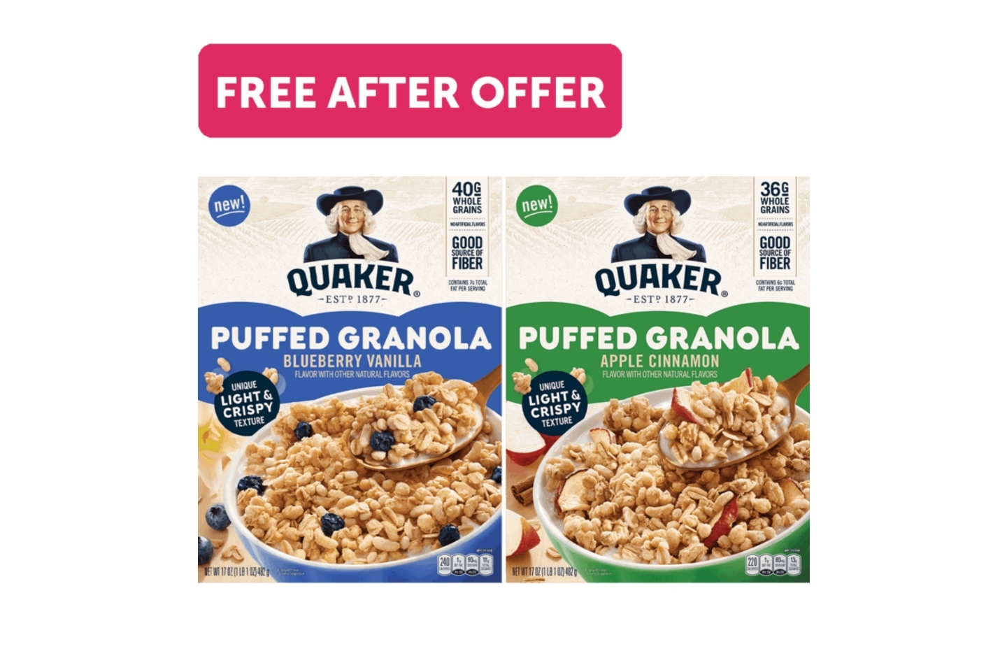 Free Quaker Puffed Granola