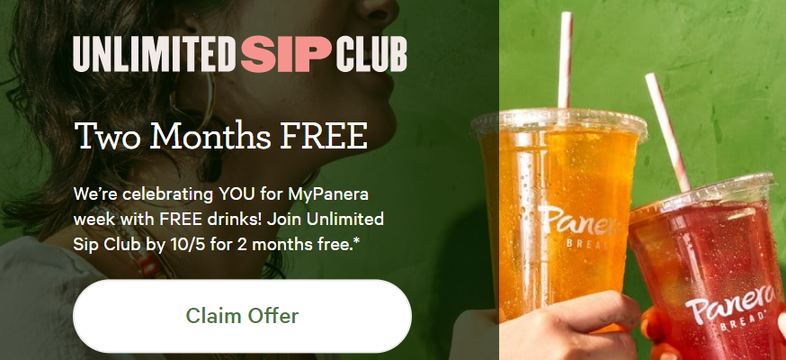 FREE Unlimited Panera Bread Drinks for Two Months