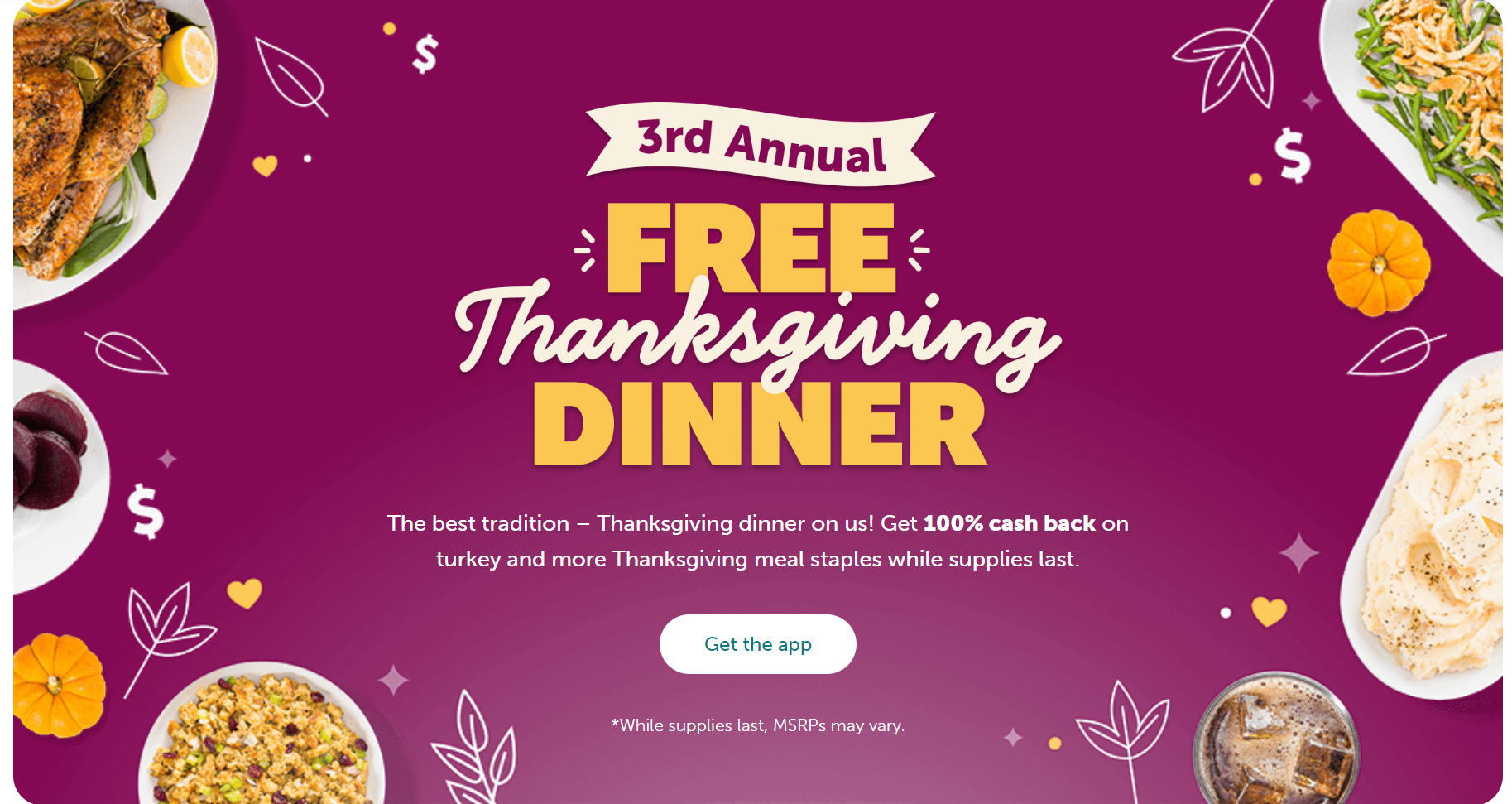 Free Thanksgiving Dinner from Ibotta