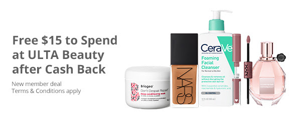 FREE $15 to Spend at ULTA Beauty after Cash Back