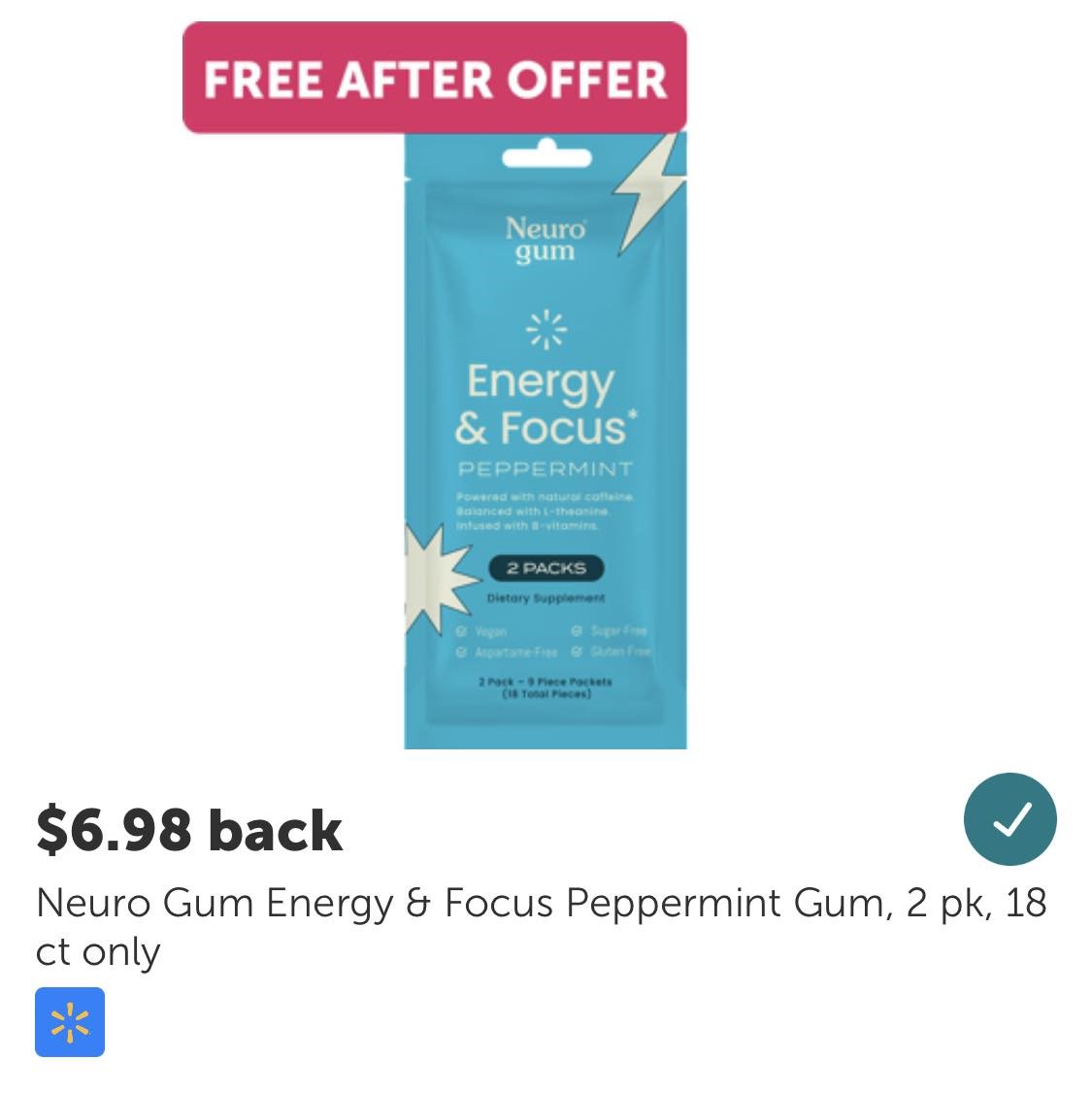 Free Neuro Gum Energy & Focus Peppermint Gum at Walmart