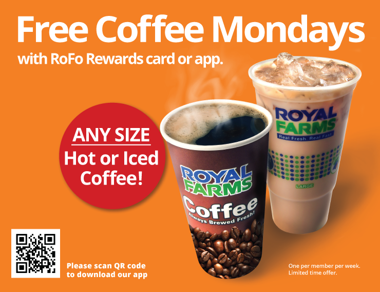FREE Coffee on Mondays at Royal Farms
