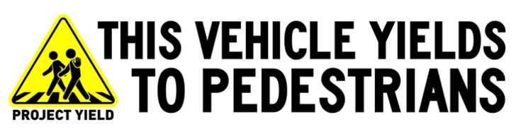 Free “This Vehicle Yields to Pedestrians” Bumper Sticker