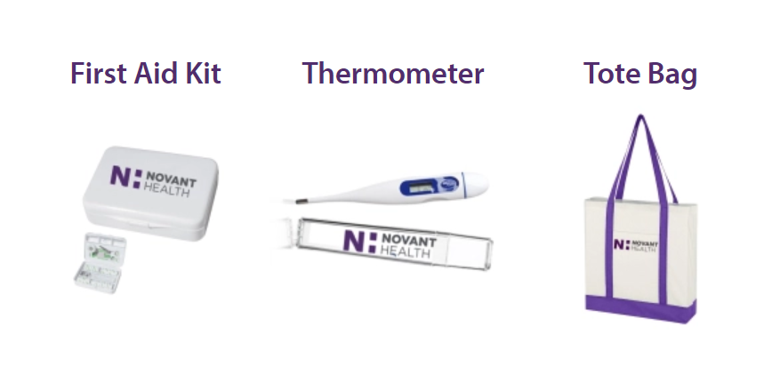 Free First Aid Kit, Thermometer or Tote Bag from Novant Health