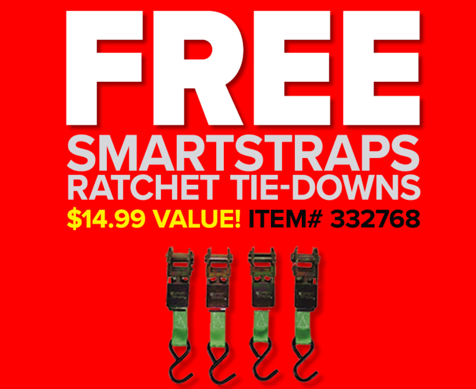 Free 4-pack of SmartStraps Ratchet Straps at Northern Tool