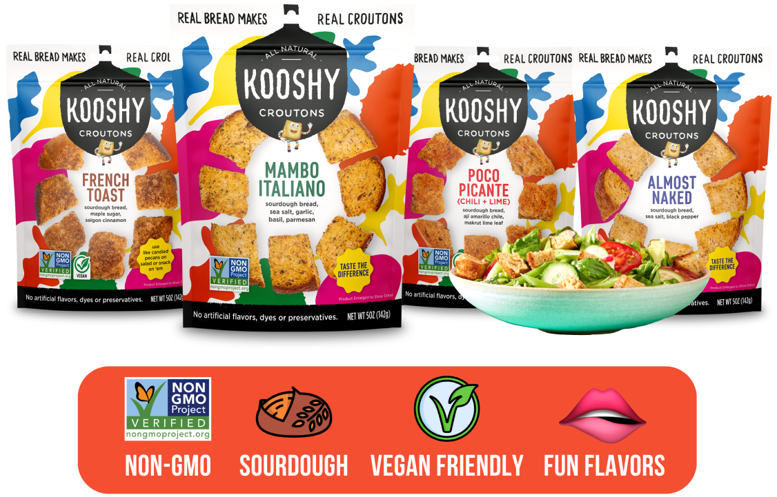Free Bag of Kooshy Croutons Baked Chips