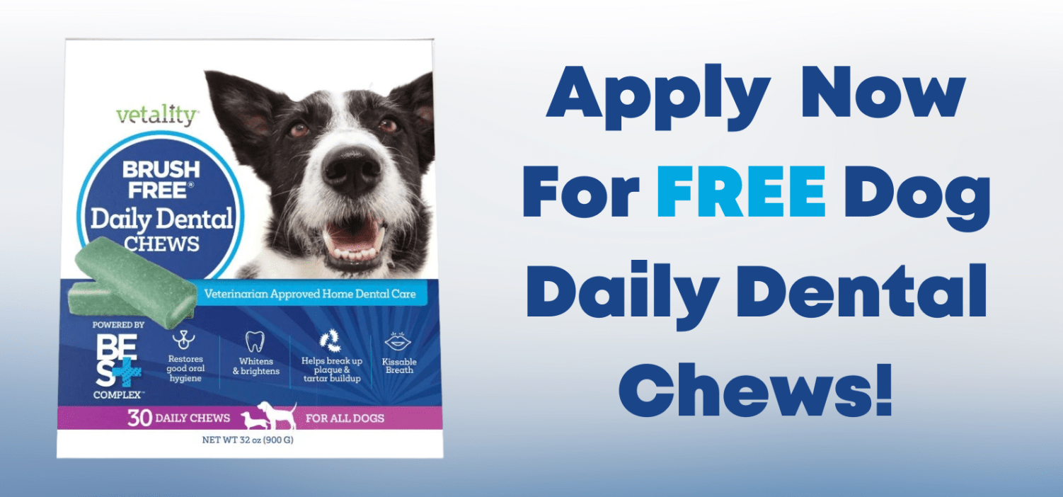 Free Sample of Vetality Brush-Free Daily Dental Chews for Dogs