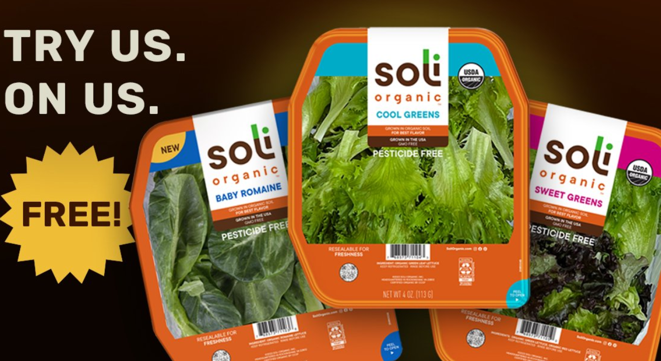 Free Package of Soli Organic Salad