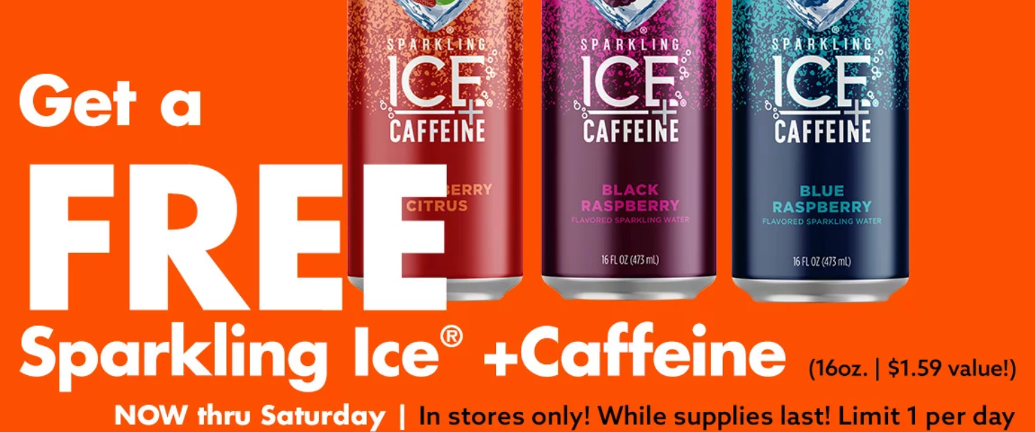 FREE Sparkling Ice + Caffeine 16oz at Big Lots