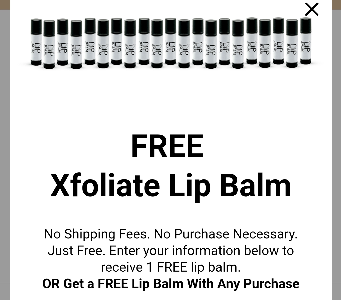 FREE Xfoliate Lip Balm Sample